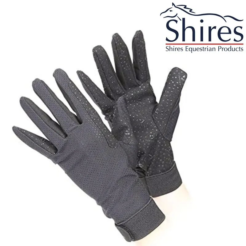 Aubrion Lightweight Summer Riding Gloves - Black 